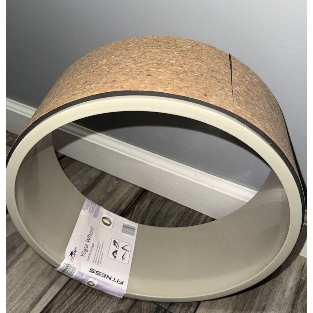Yoga Wheel 12.5" Diameter 5" Wide Foam Padded Faux Wood Grain for Yoga/Back Pain - Picture 2 of 9